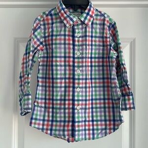 Crewcuts Kids Secret Wash Shirt in Rainbow Plaid toddler boys size 2